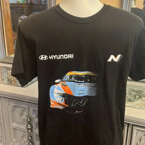 Athletic City men’s small Hyundai car racing black tee shirt